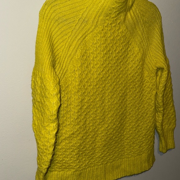 Anthropologie Bia Sweater Women's Medium Yellow Alpaca Wool Blend Cable Knit XS - Picture 2 of 12